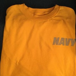 Men’s ‘Navy’ T Shirt with reflective lettering. XL